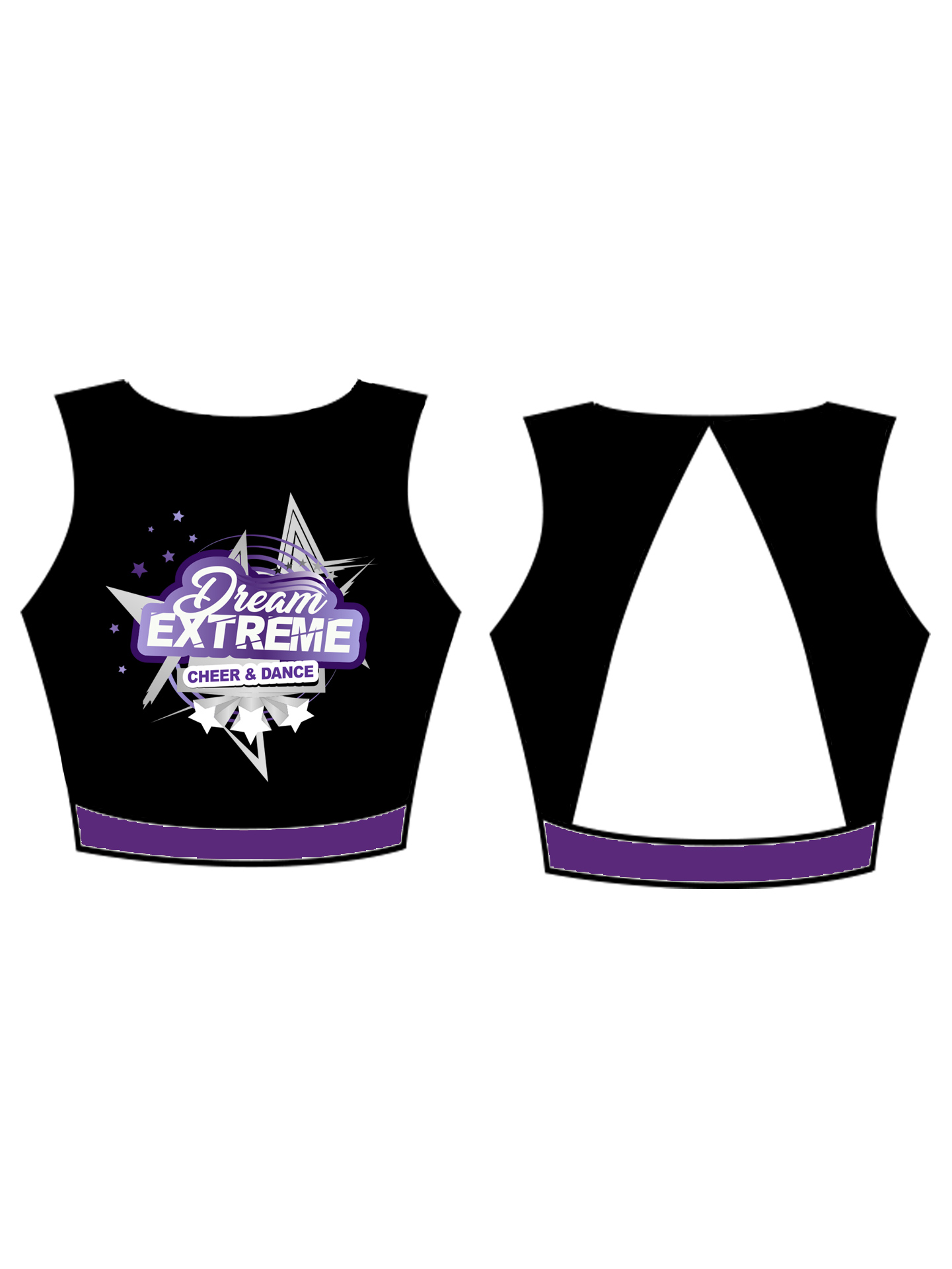 Dream Extreme Cheer And Dance Crop Top Style 10 *CUSTOM LYCRA 6-8 WEEK LEAD TIME*