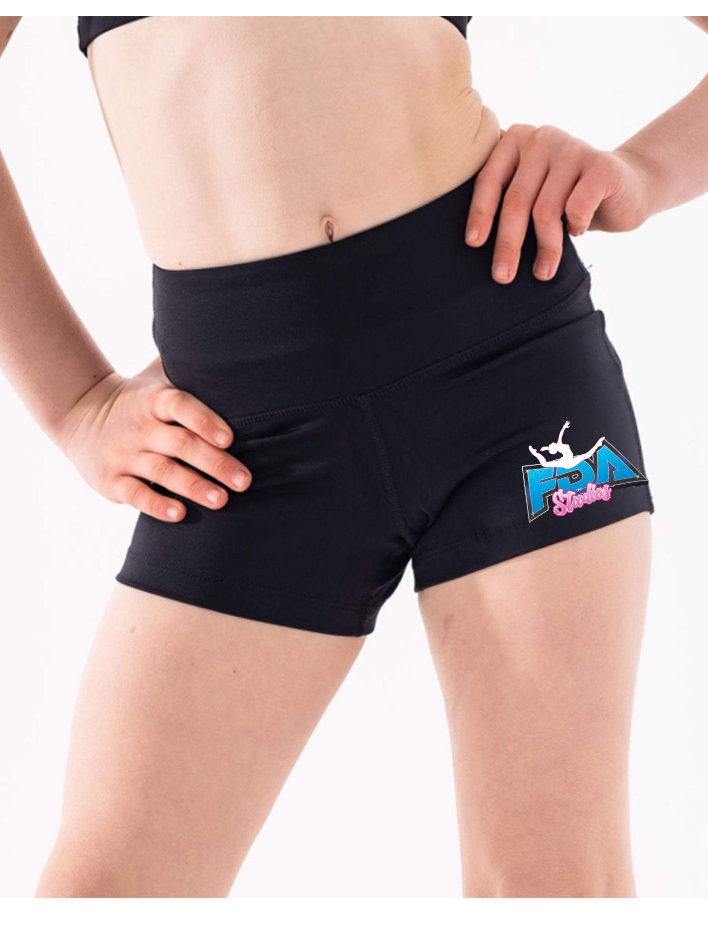 Frostbite Dance Studio Plain Print High Waisted Shorts