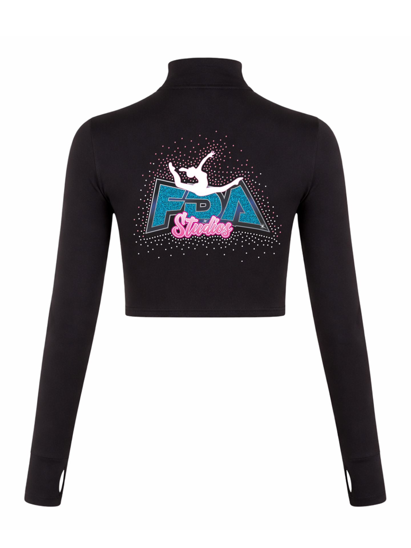 Frostbite Dance Studio Long Sleeve 1/2 Zip Crop Top - Image 4