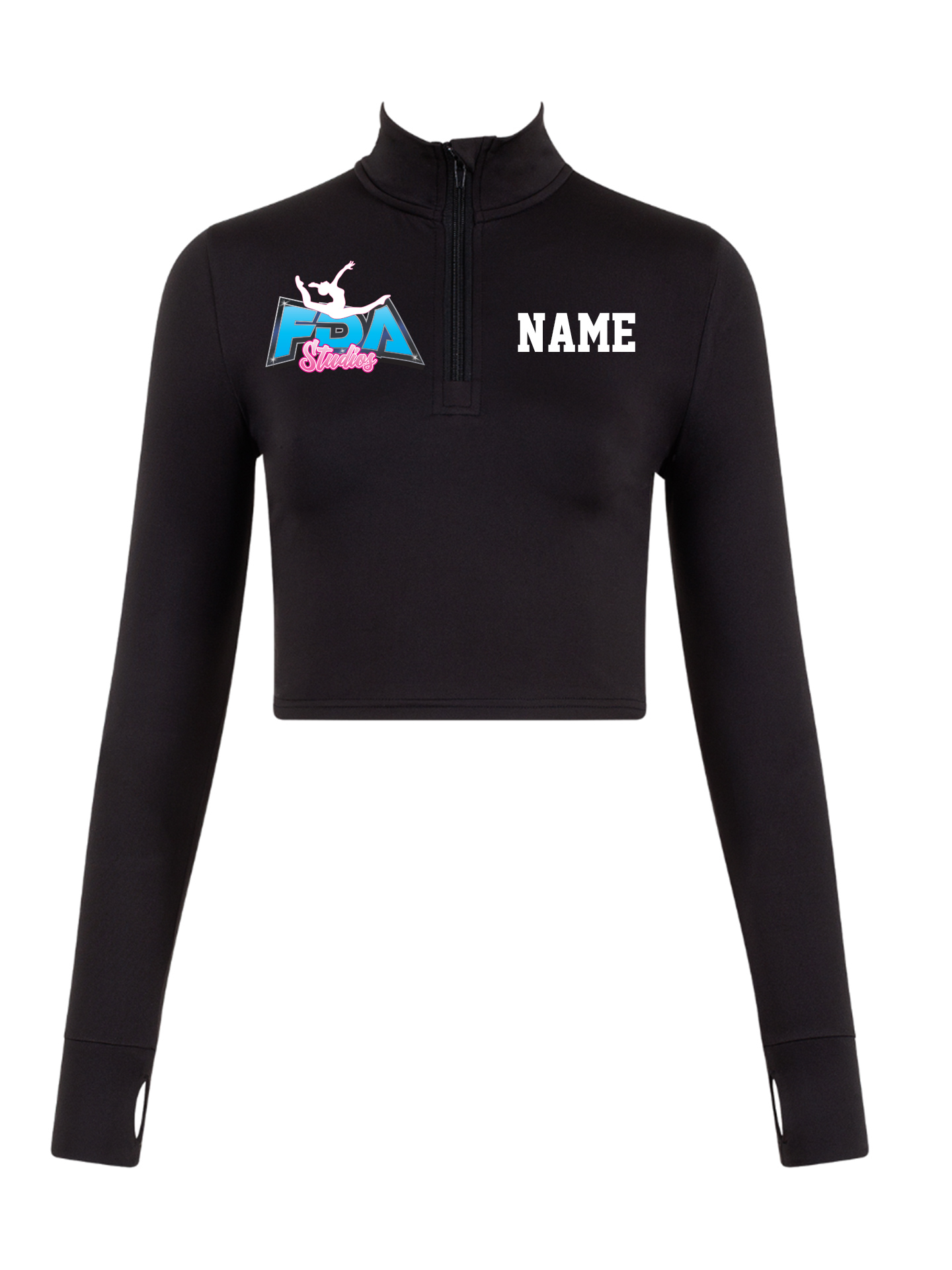 Frostbite Dance Studio Long Sleeve 1/2 Zip Crop Top