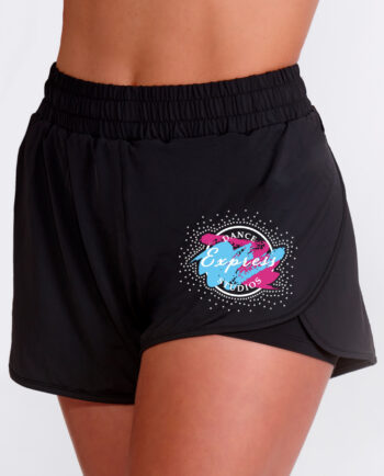 Express Dance Studios Rhinestones Double Layer Shorts