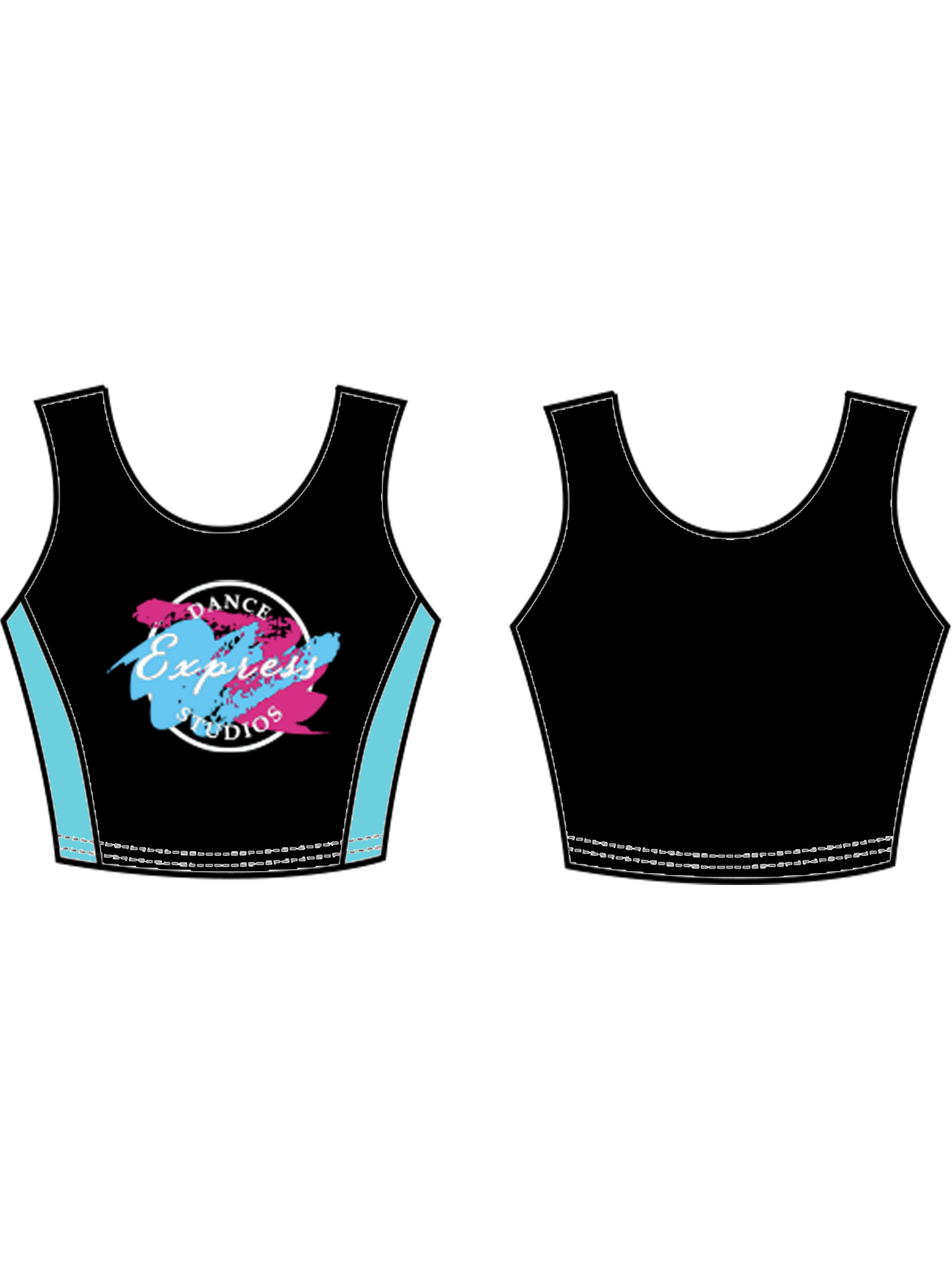 Express Dance Studios Rhinestone Lycra Top **CUSTOM MADE LYCRA 6-8 WEEK LEAD TIME**