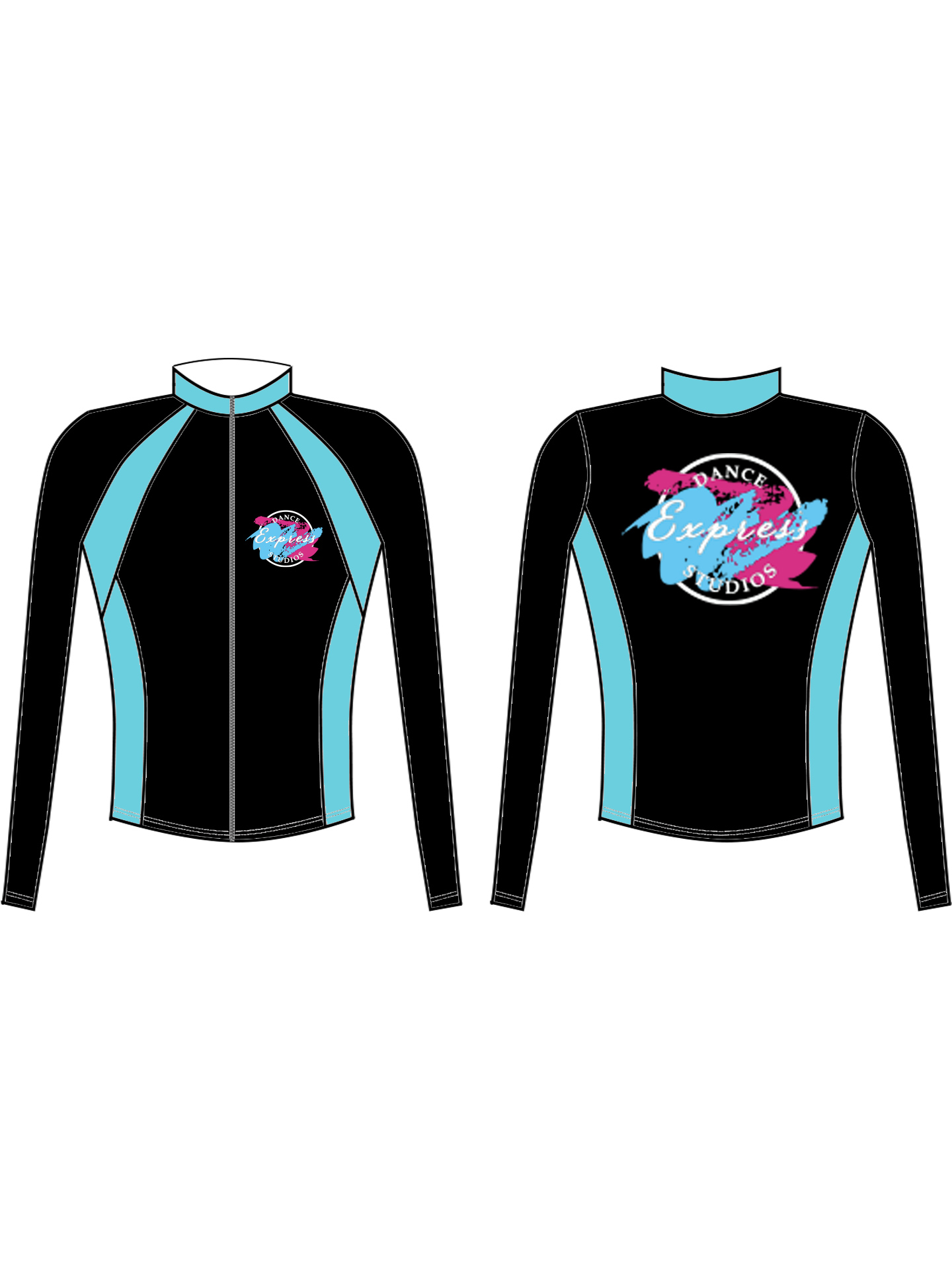 Express Dance Studios Lycra Jacket **CUSTOM MADE LYCRA 6-8 WEEK LEAD TIME**
