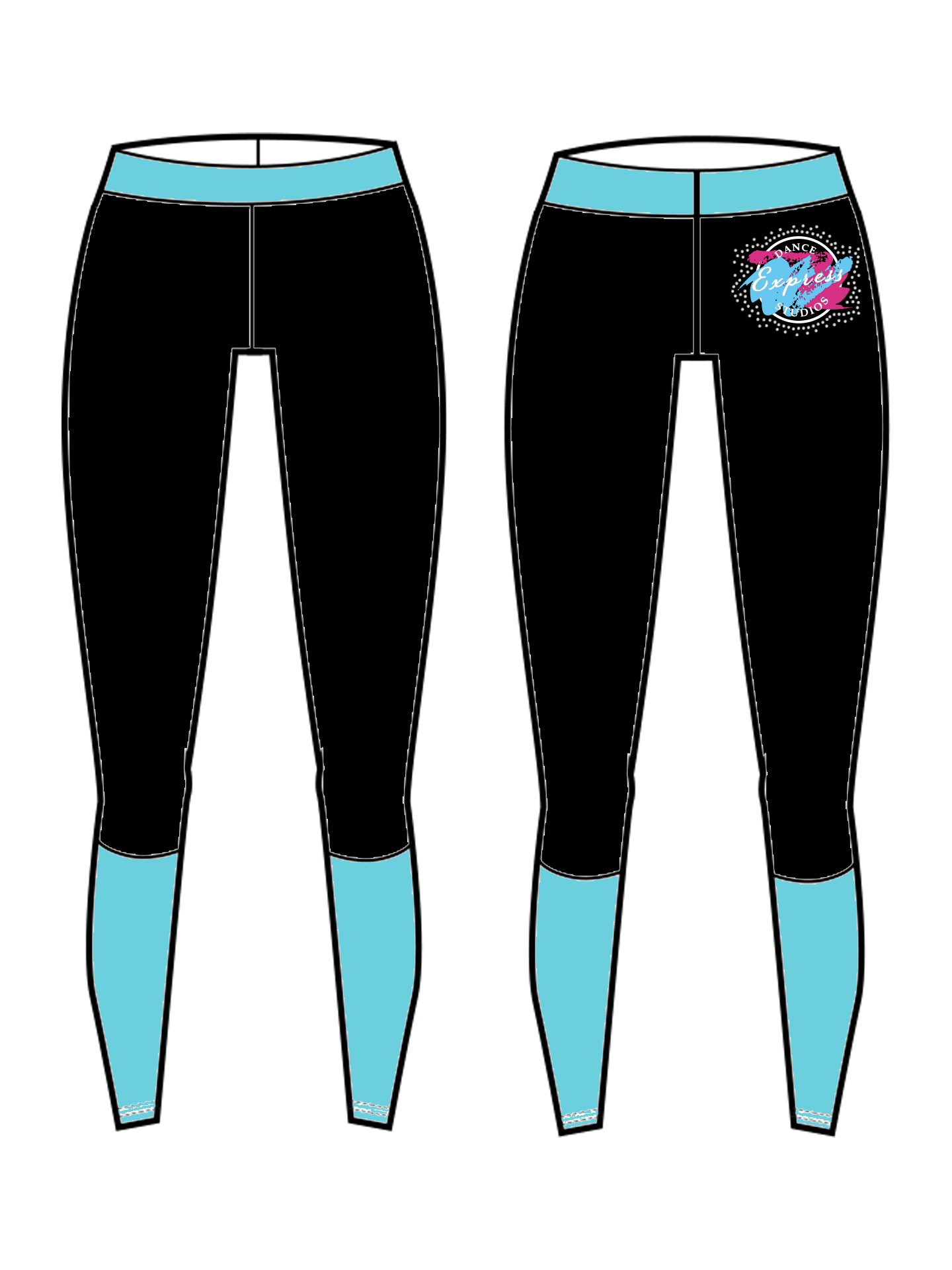 Express Dance Studios Rhinestone Lycra Leggings **CUSTOM MADE LYCRA 6-8 WEEK LEAD TIME**