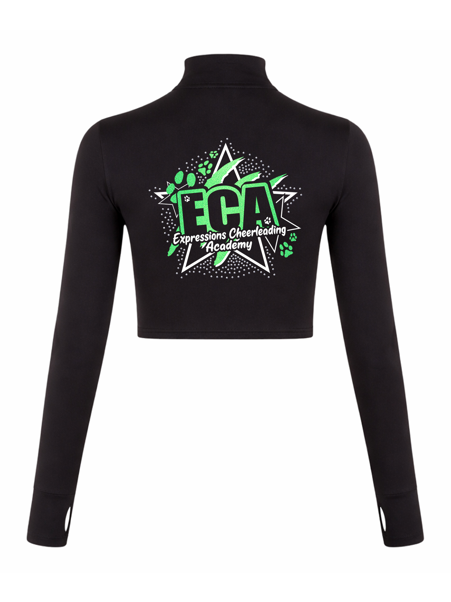 Expressions Cheerleading Long Sleeve Full Zip Crop Top - Image 3