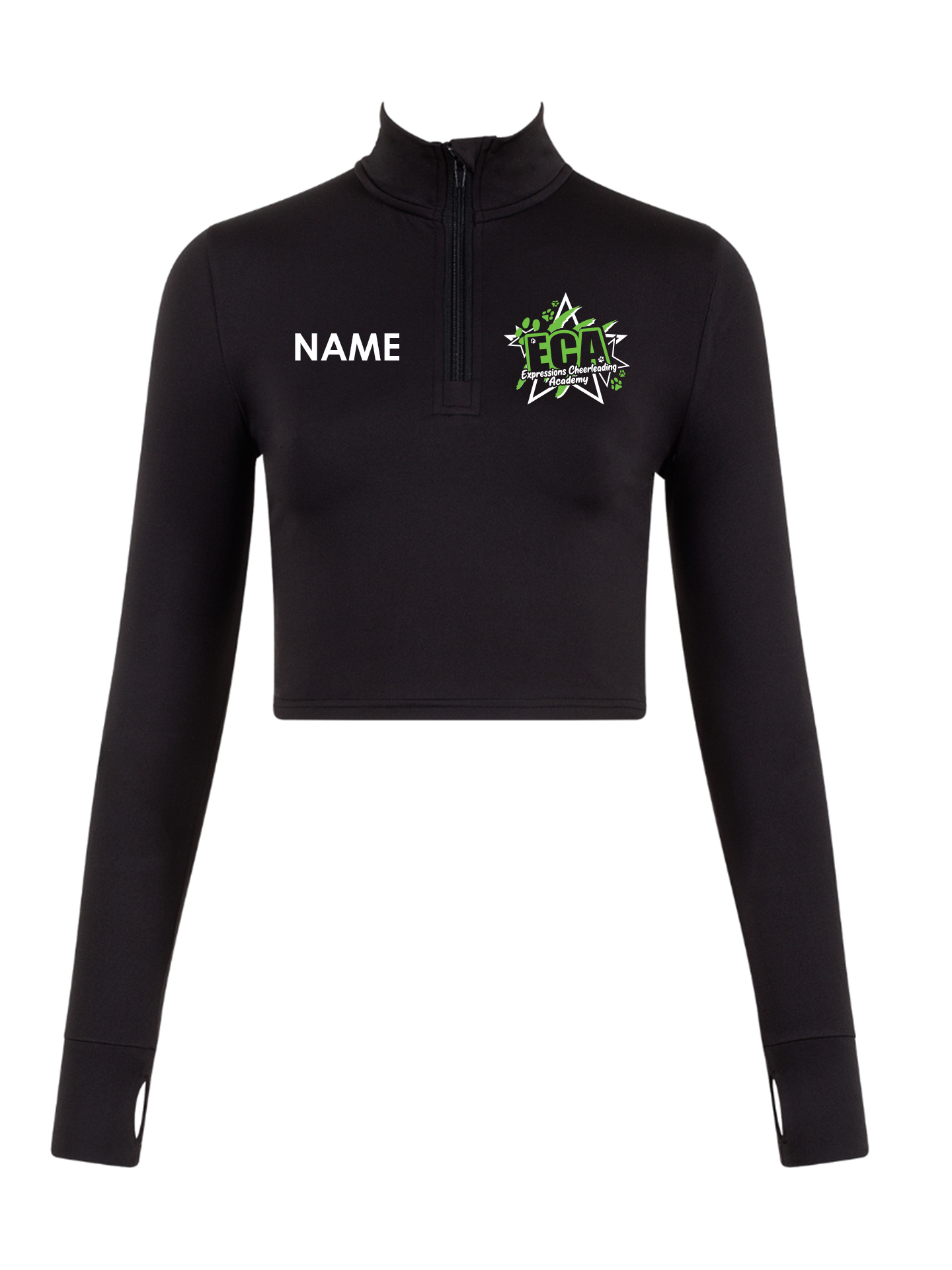 Expressions Cheerleading Long Sleeve Full Zip Crop Top