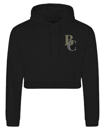 Beginners Call Cymru Cropped Rhinestone Pullover Hoodie