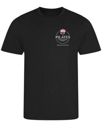 University of Leeds Pilates & Wellness Society Black Sports Fabric T-shirt