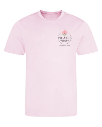 University of Leeds Pilates & Wellness Society Pink Sports Fabric T-shirt