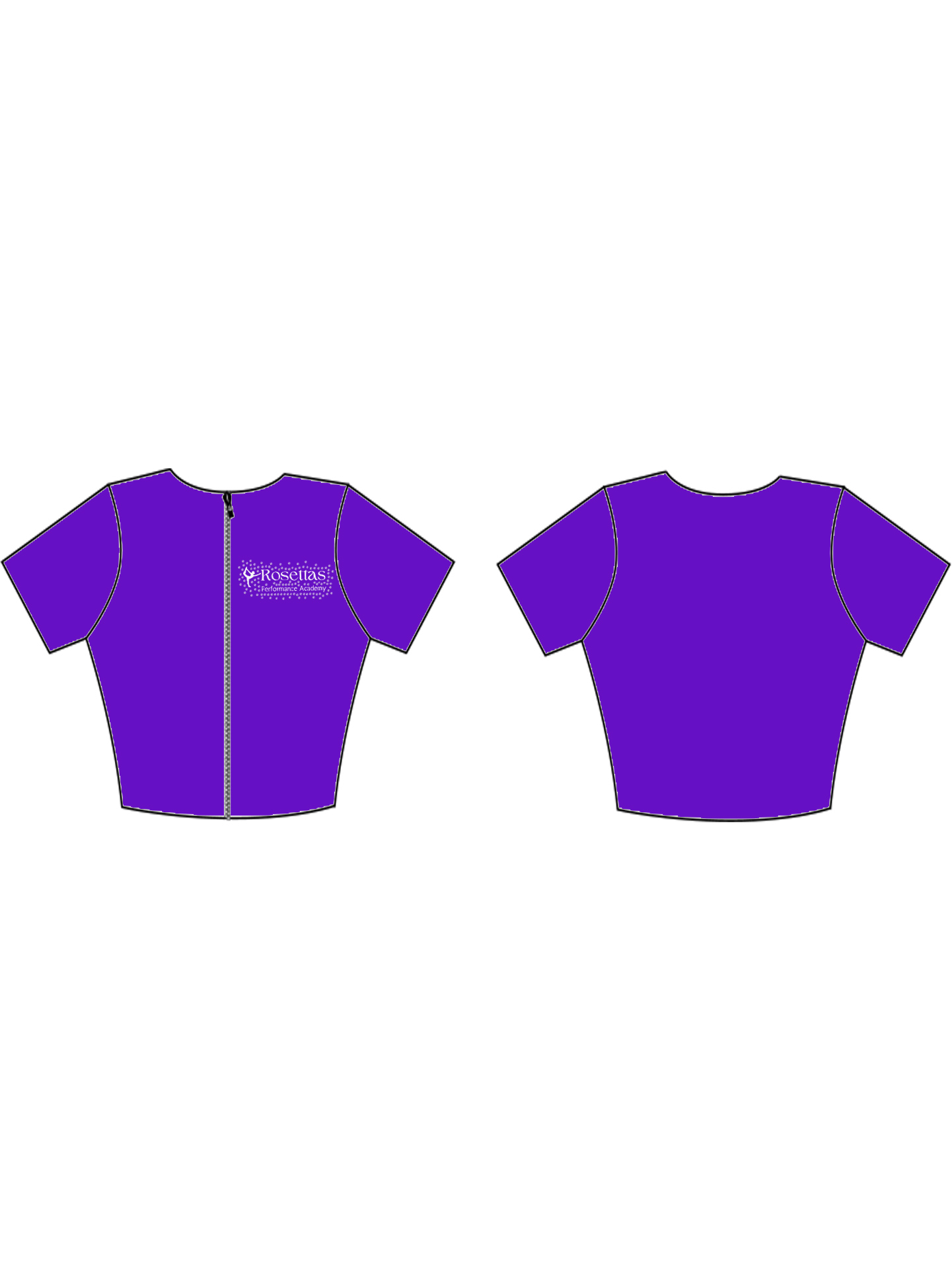 Rosettas Performance Academy Style 18 Crop Top **CUSTOM MADE LYCRA 6-8 WEEK LEAD TIME**