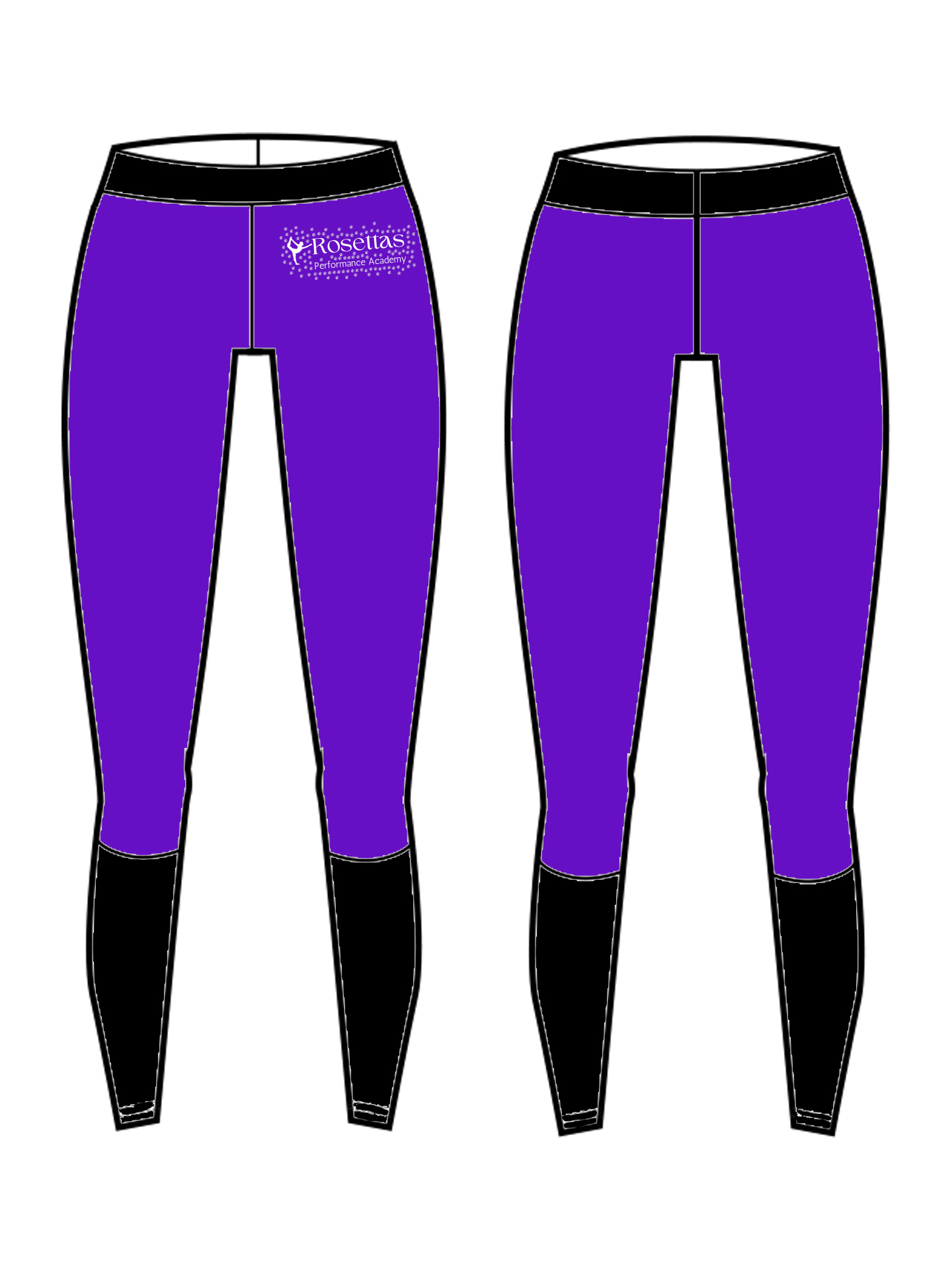 Rosettas Performance Academy Style 5 Leggings **CUSTOM MADE LYCRA 6-8 WEEK LEAD TIME**